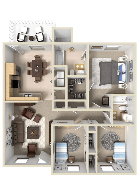3 bedroom floor plan